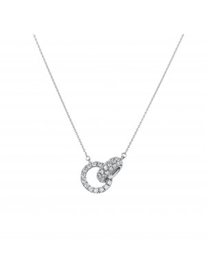18k White Gold Pave Diamond Pendant Necklace