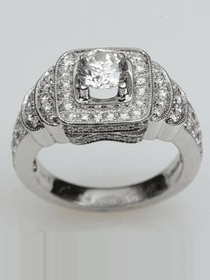 18k White Gold Semi Mounting In Pave Setting