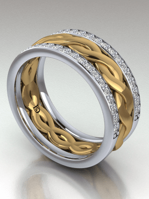 Braided Diamond Wedding Ring