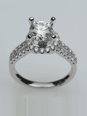 Classic Four Prong Engagement Ring in 18k White Gold