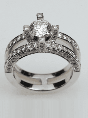 Pave Setting Diamond Engagement Ring