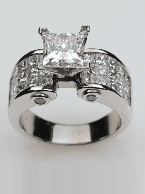 Princess Cut Invisible Setting Engagement Ring