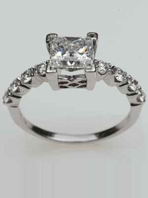 Square Diamond Engagement Ring