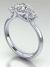 3 Stone Engagement Ring with Low Profile Tulip Setting