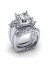 Emerald Cut Three-Stone Wedding Set With 2 Matching Curved Bands