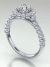 Halo Cathedral Engagement Ring with Bezel Set Diamonds