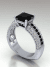 Princess Cut Black Diamond Engagement Ring