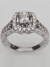 Princess Cut Halo Diamond Engagement Ring in 14k White Gold