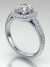 Round Halo Cathedral Engagement Ring with Chanel Set Diamonds