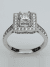 Square Halo Semi Mount Engagement Ring 