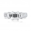 14k White Gold Emerald Cut Engagement Ring