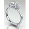 3 Stone Engagement Ring with Low Profile Tulip Setting