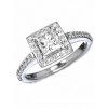 Affordable Princess Cut Engagement Ring in 18k White Gold