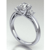 Crossed Head Three Stone Engagement Ring