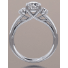 Crossed Head Three Stone Engagement Ring
