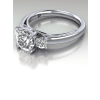 Crossed Head Three Stone Engagement Ring