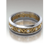 Crossed Wave Two Tone Wedding Ring