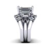 Emerald Cut Three-Stone Wedding Set With 2 Matching Curved Bands