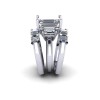 Emerald Cut Three-Stone Wedding Set With 2 Matching Curved Bands