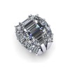 Emerald Cut Three-Stone Wedding Set With 2 Matching Curved Bands