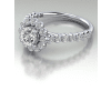 Halo Cathedral Engagement Ring with Bezel Set Diamonds