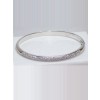 Micro Pave Set Diamond Bangle Bracelet in 18k White Gold