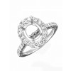 Oval Diamond Halo Semi Mount