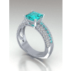 Princess Aquamarine Engagement Rings