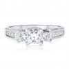 Princess Cut Side Stone Diamond Engagement Ring