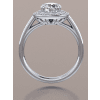 Round Halo Cathedral Engagement Ring with Chanel Set Diamonds