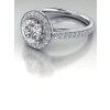 Round Halo Cathedral Engagement Ring with Chanel Set Diamonds