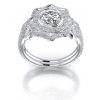 Scalloped Halo Engagement Ring