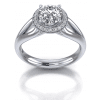 Split Shank Halo Diamond Engagement Ring