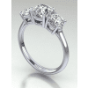 Three-Stone 4-Prong Engagement Ring in 18k White Gold