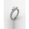 Three Stone Princess Cut Engagement Ring