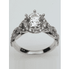 Twisted Halo Diamond Engagement Ring in 18k White Gold