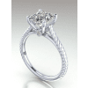 Twisted Rope Solitaire Engagement Ring in 18k White Gold