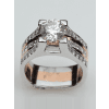 Two Tone Wide Semi Mount Engagement Ring