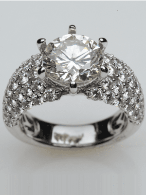 18k White Gold Pave Diamond Engagement Ring