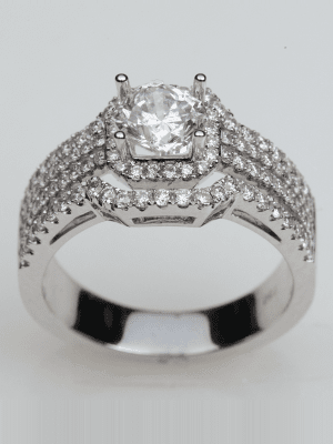 Double Halo Semi Mounting [ 70 % OFF ] | Halo Engagement Rings