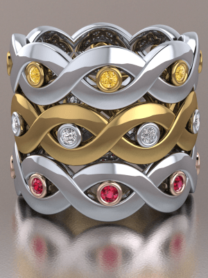 Infinity Gemstone Wedding Ring