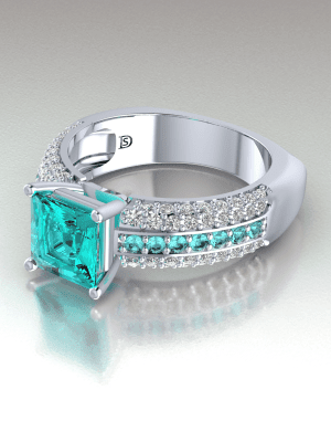 Princess Aquamarine Engagement Rings