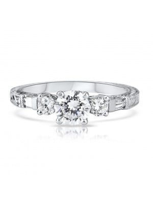 Brilliant Round Diamond Engagement Ring in Platinum
