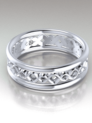 Wave Shaped Wedding Ring in 18k White Gold