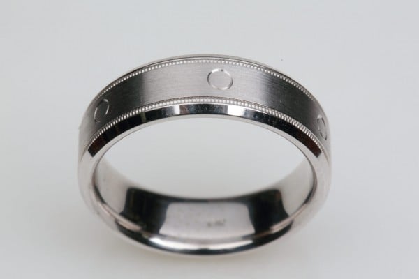 Brushed Barrel Wedding Band