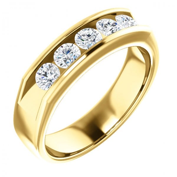Channel Set Wedding Band
