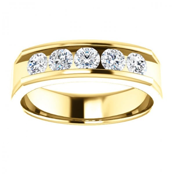 Channel Set Wedding Band