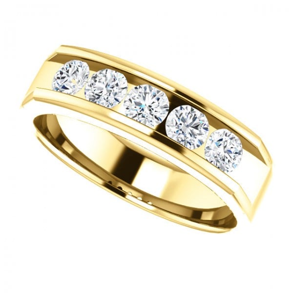 Channel Set Wedding Band