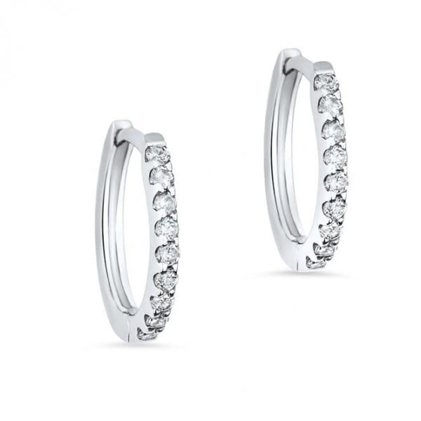 Diamond Huggie Hoop Earrings