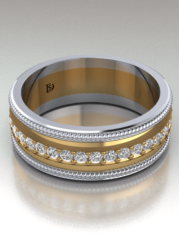 Diamond Milgrain Wedding Band